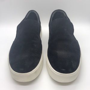 Vince black suede slip-ons